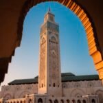 Minaret of the Hassan II Mosque in Casablanca