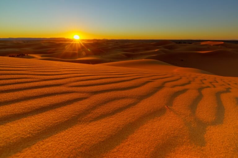 Sunset over the Erg Chebbi dunes in Merzouga