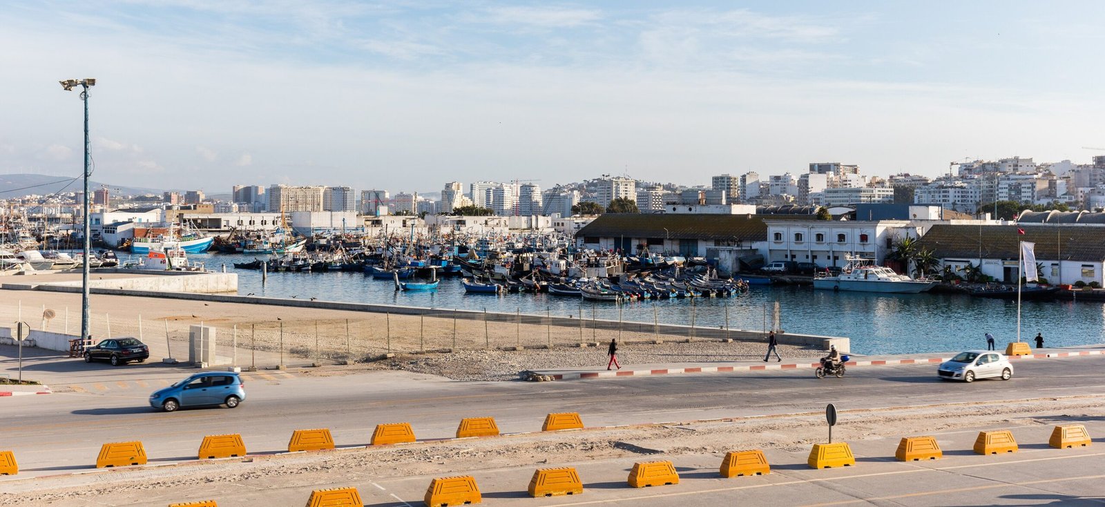 Tangier city port and its fishing boats